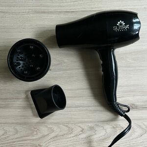 Sutra Beauty Black Hair Dryer with Attachments